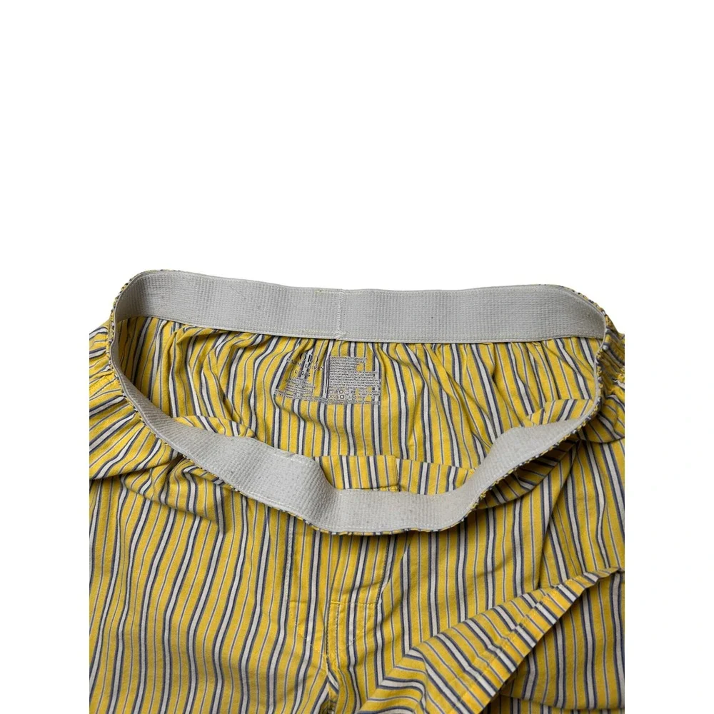 Polo Ralph Lauren Men Yellow Cotton Striped Boxer Lounge Shorts L Preppy Classic
